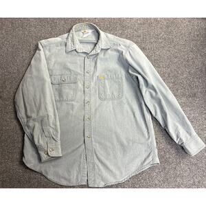 Carhartt Men's Large Rugged Outdoor Long Sleeve Denim Button Down Shirt